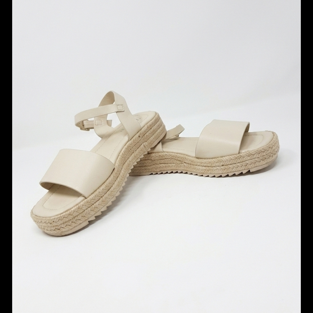 Zara Cream Platform Espadrille Sandals